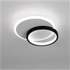 LIGKIN Plafoniera LED Soffitto 24W, Lampada a Soffitto Moderna Acrilico LED 6000K Luce Bianca LED Plafoniera Rotonda per Camera da letto Soggiorno Ufficio
