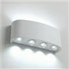 MAKA change your life quality MAKA Applique da Esterno Interno Led da Parete 24W Lampade da Muro Plafoniera Moderna Luci Up Down 2400 Lumen Ip65 Impermeabile Fascio Luce Durata Illuminazione 40 mila ore (Bianco, 6500K)