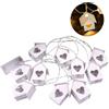 OFFSCH Luci Decorative a Catena Led a Forma Di Casetta Di Legno a Cuore 2 m 10 Luci Bianco Caldo Per Feste Matrimoni e Decorazioni Natalizie Da Interno Ed Esterno