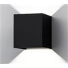 YASTA Applique Led Cubo 20 Watt Nero Da Esterno ed Interno Lampada Da Parete Con Luce Regolabile Moderno Luce Fredda IP65