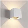 LIGKIN Applique da Parete Esterno Interno LED 12W 3000K Bianco Caldo IP65 Impermeabile Lampada da parete LED Angolo Regolabile Lampade Muro Moderne per Soggiorno Corridoio Cortile, Bianco