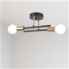 WOTTES 2PCS Lampada da soffitto Industriale Retrò Sputnik Lampadario moderno, 2 luci E27 Plafoniera in Metallo Illuminazione Interna Vintage per Soggiorno, Camera da letto, Cucina