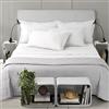 Manifattura Tessile Lenzuola Cotone Percalle Pelleovo Tinta Unita 220 TC - Alta Qualita' Artigianale Made in Italy - Bianco, 170x200 Matrimoniale Standard