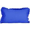 Generico Coppia federe Cotone Per Guanciali Letto Tinta Unita Tessuto con Volant (Blu royal)