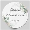 LARGE FORMAT 56 Adesivi Personalizzati Bomboniere Matrimonio 4 cm Modello G