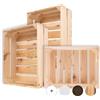 Creative Deco Set 3 x Cassetta in Legno Naturale | 40 x 30 x 15 cm | Cassetta di Legno in Stile Vintage, Shabby | Scatola Porta Oggetti Portafrutta, Cassette Decorazioni, Regali per la Decorazione DIY