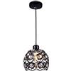 Mengjay Plafoniera in Cristallo Moderno Lampadario in Cristallo Luce Lampadario max 60W E27 per corridoio portico camera da letto (20cm-Nero)