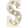 Auraglow Lettera dell'alfabeto a LED e numeri, decorazione per casa, festa di compleanno, eventi, luci notturne, lettere e numeri alimentati a batteria, con timer di quattro ore (S)