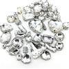 Brillabenny 58 Pietre CASTONI Strass da Cucito Mix Cristallo CABOCHON Rhinestone Decori Accessori Bijoux Abito (Trasparente Argento)