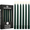 DECO EXPRESS Candele Lunghe Spirale, Set da 6 Candele Antigoccia Contorte, Lunga Durata, Non Profumato per Decorazione Casa, San Valentino, Festa della Mamma (Verde, Set da 6)