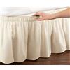 uyeoco Gonna da Letto Elasticizzata Avvolgente Matrimoniale/Singolo/Piazza e Mezzo Tinta Unita Gonna Letto con Volant Gonna da Letto Facile da Installare da 38 cm (Color : Beige, Size : 120 * 200+38cm)