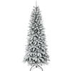 Bellapianta Albero di Natale Slim Innevato 210cm Super Folto Realistico Real Touch, Albero di Natale Slim Innevato 210 Premium in PE/PVC Verde, Guanti e Sacchetto