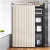 Generic Tende Antipolvere per mensole da Cucina, Tende Pieghevoli da Cucina con Guide, Adatte per armadi, bagni, lavatrici e Guardaroba-Beige- W80cmxH200cm
