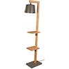 Trio Leuchten TRIO, Piantana, Rodrigo 1xE27, max.60,0 W Metallo, nichel antico, Finitura: Legno naturale, Naturale L:26,0cm, A:165,0cm, P:41,0cm