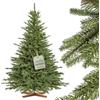FAIRYTREES Albero di Natale artificiale 180cm Abete Bavarese Premium con supporto in legno | Prodotto in EU | Facile da Montare