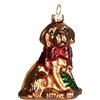 BRUBAKER Golden Retriever con Fiocco Rosso - Palla di Natale in Vetro Dipinto a Mano - Bocca Soffiata Decorazione Dell'Albero di Natale Figure Buffo Ciondolo Decorazione Palla Albero - 9,1 cm