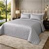 Clara Home Milano CLARA HOME Copriletto Singolo 1 Piazza Colore Grigio Perla, Trapuntato in Raso Satin, Coperta Leggera Mezza Stagione, Autunno Primavera, Elegante per Camera da Letto, Made in Italy
