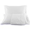 Manifattura Tessile Lenzuola Percalle Cotone Egiziano Bianco con Bacchetta Ricamata - bianco, 170x200 Matrimoniale Standard