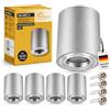 Sweet Led 4 Faretti da Incasso Bagno IP44 in Alluminio GU10, Faretto da Soffitto 95mm per Zone Umide, Bagno, Area Bagno Umida, Faretto da Incasso in Alluminio Spazzolato, 230V, Faretto da Incasso