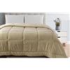 Home Tresor Trapunta Imbottinta Invernale, Piumone Letto Pesante 540 gr/mq in Microfibra Manopesca, Effetto Velluto Flanellato Tinta Unita (Beige, Matrimoniale cm. 260x260)
