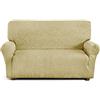 Corredocasa Copridivano Elastico 2 Posti con Braccioli 100% Made in Italy Salvadivano Elasticizzato Aderenza Perfetta da 100 a 150 cm Telo Copri Divano Tessuto in Molti Colori (2 Posti, Beige)