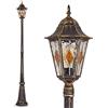 hofstein Lampada da esterno Antibes, lampada da terra in stile antico, in fusione di alluminio marrone/oro con vetri, luce da sentiero 210 cm, E27, lampada da giardino retro/vintage IP44, senza lampadina/e