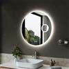SIRHONA Specchio da bagno con illuminazione 80 cm, Bluetooth, dimmerabile, 3 colori leggeri, anti-appannamento, memoria, IP44, 3 x lente d'ingrandimento, specchio LED bagno, sensore tattile