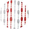 SpazioTessile Tenda Perline Colorate In PVC Antimosca Universale per Porta Finestra 8 Varianti (Rosso/Trasparente, 140x240 112 Fili)
