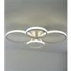 MAKA change your life quality Lampadario a LED 4 Cerchi da Soffitto con 1 Clic Cambio Colore Luce Naturale Calda Fredda 3000K 4000K 6500K Plafoniera Moderna con Anelli per Soggiorno Camera Letto Luminoso Verniciato Opaco Bianco