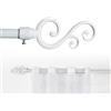 GD LOVES YOUR HOME Bastone Tenda Estensibile 70-120 cm-160x310cm Ferro Antichizzato Shabby Chic Asta Anelli Scorritenda MOD.Forma a spirale in rattan (Bianco, 70-120 CM)