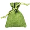 PuntoCasaStore 30 pz Sacchetto in Stoffa Juta 8x10 cm bomboniera portaconfetti + Nastro autotirante Laurea Matrimonio Comunione Nascita Battesimo cresima promessa (Verde)