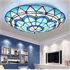 Yjmgrowing Plafoniera a LED per ingresso,Lampade a soffitto a soffitto in vetro colorato Tiffany Style Corridoio blu mediterraneo corridoio illuminazione,Chip LED, luce tricolore,30cm