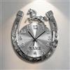 Certykllp Orologio da parete personalizzato con ferro di cavallo 2D stampato in acrilico personalizzato con nome per amanti dei cavalli - Orologi decorativi per casa e ufficio - 3