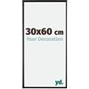 yd. Your Decoration - Cornice 30x60 cm - Nero Lucente - Cornice Decorativa Parete in Plastica con Vetro in acryl - Antiriflesso - 30x60 Cornice - Evry