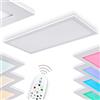 hofstein Plafoniera LED Gallitos, plafoniera dimmerabile in metallo in bianco, con telecomando e pannello cambiacolori RGB, 1 x LED 12 Watt, 2700-6000 K, 1500-1600 Lumen