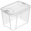eacommerce Contenitore in Polipropilene Multiuso Storage Box con Coperchio a chisura con clip (61 Litri - 56x39,5x41 cm, Cemento)