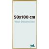 yd. Your Decoration - Cornice portafoto in plastica, 50 x 100 cm, con vetro acrilico, anti-riflesso, 50 x 100 cm, colore: Oro