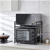LANTUS Supporto per Microonde Allungabile,Mensola Microonde Regolabile e Salvaspazio Scaffale da Cucina,Cucina Counter Ripiano Microonde,Supporto Microonde,40/64 * 45 * 36,5 cm - Nero