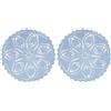 BOMHCS Set di 2 centrini rotondi all'uncinetto, da 25,4 cm a 28 cm, per cucina, tè, caffè, bar, tovagliette, tovagliette fatte a mano (azzurro, 25,4 cm a 28 cm, 2 pezzi)
