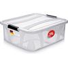 KONZEPT Scatola portaoggetti con coperchio, 21 l, senza BPA, robusta clip di chiusura
