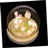 KONTONTY Lampada Notturna Tulipano Fai-da-te Pietre di Cristallo e Tulipani Artificiali, Luce Calda Morbida per Camera da Letto, Set Decorativo Estetico in Vetro e Legno