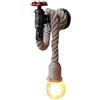 TEKHOME Applique da parete lampada a muro in corda di canapa e ferro con portalampada E27 a forma di rubinetto (Lampadina non inclusa) E29