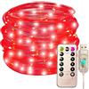SHANJIA Tubo Luci a Corda, del tubo del LED all'aperto,Impermeabile 8 Modalità USB LED Luce Stringa Fata Luminosa, Luci della corda Outdoor Indoor per Decorazioni di Natale (Rosso, 22m/72ft 200LED)