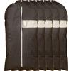 WPWSDWMX Copriabiti in Tessuto Non Tessuto per Appendiabiti, 5 Custodia Abiti, Borse Porta Abiti Appesi con Finestra Trasparente, Copertura Antipolvere con Cerniera Completa(Black,100cm/39in)