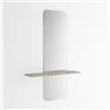 ARHome Specchiera Sagomata con Mensola Modern, 130 x 80 x 19 cm, Frassino Crema (Prodotto in Italia)