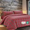 Dorian Home - Set Copripiumino Matrimoniale 250x210 con Sacco in 100% Puro Cotone + 2 Federe Cuscino Letto 50x80 con Patella di 18 cm (Scozzese Rosso, Matrimoniale Queen - 240x220 cm)