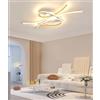 TUJJTU Moderne plafoniere a LED,lampada da soffitto dimmerabile per camera da letto nera da 3000-6000k,lampadario dorato per camera da letto con telecomando,plafoniere per sale da pranzo,cucine (Oro, 100cm)