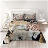 Irge Copriletto in cotone granfoulard estivo stampa digitale matrimoniale 245x280 (ilaria beige)