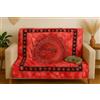 Seamar Copritutto Grande Moon & Sun Rosso Copridivano, Copriletto Etnico 210x240cm 80% Cotone 20% Poliestere Telo Mare (Rosso)