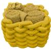 Daunex - Set 4 Lavette 30x30 - Mini Asciugamano Ospite in Spugna di Cotone - Confezionato in splendida Confezione in Tessuto Intrecciato - Ocra